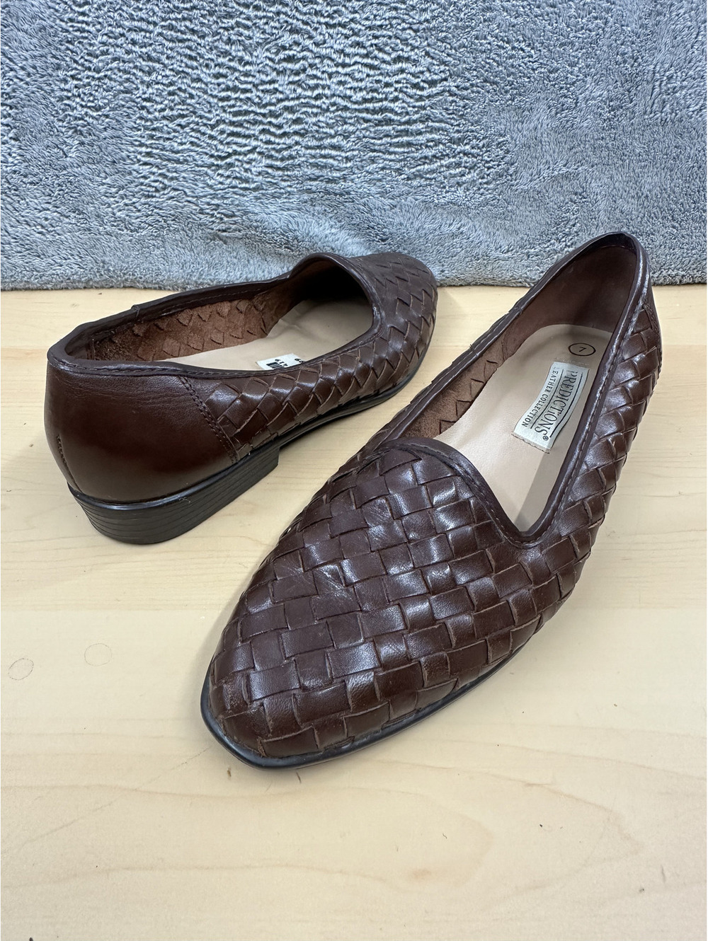 Predictions Woven Brown Leather Loafers